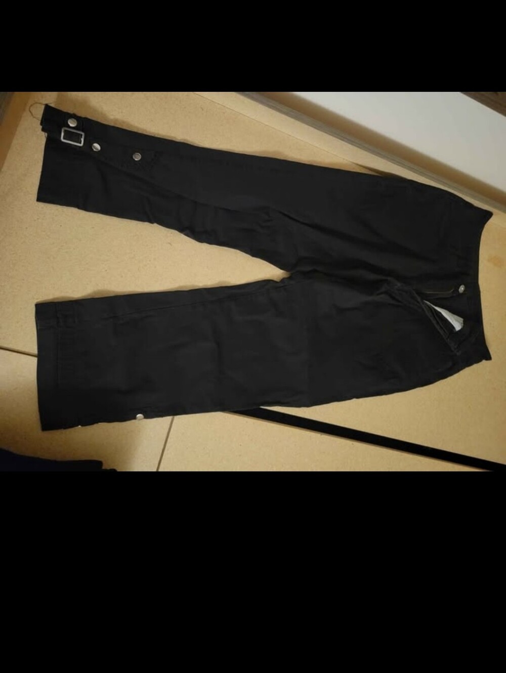 Black Straight-Leg Utility Pants